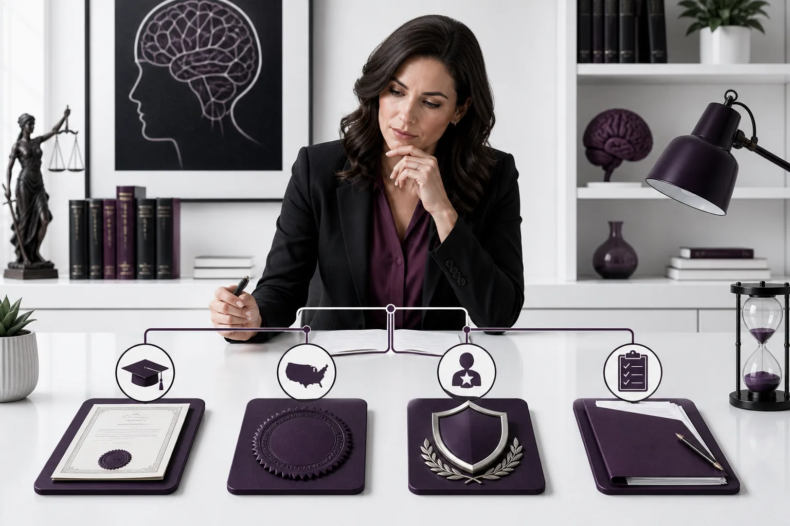 A psychologist comparing academic certificates, state licensure, board certification and examination pathways