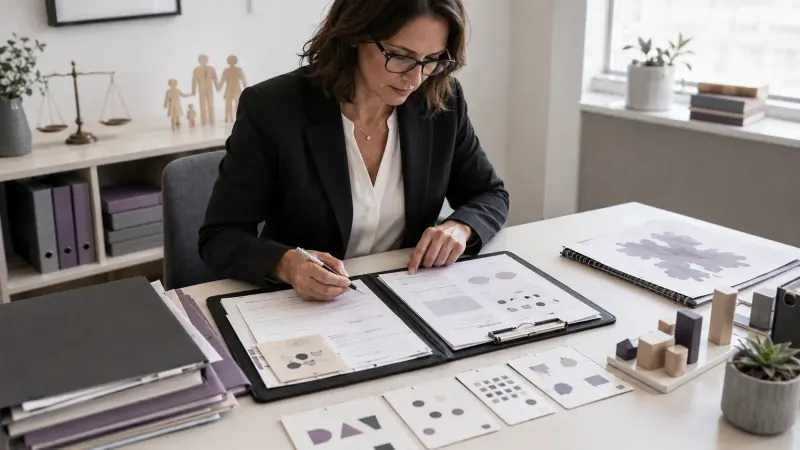 Forensic psychologist preparing a developmentally informed juvenile assessment